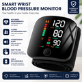 Smart Wrist Blood Pressure Monitor – Clinically Accurate & Rechargeable